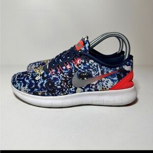 Nike Free Womens Running Shoes Size 6.5 RN 849810-406 Blue Mesh Trail 21 Box 7